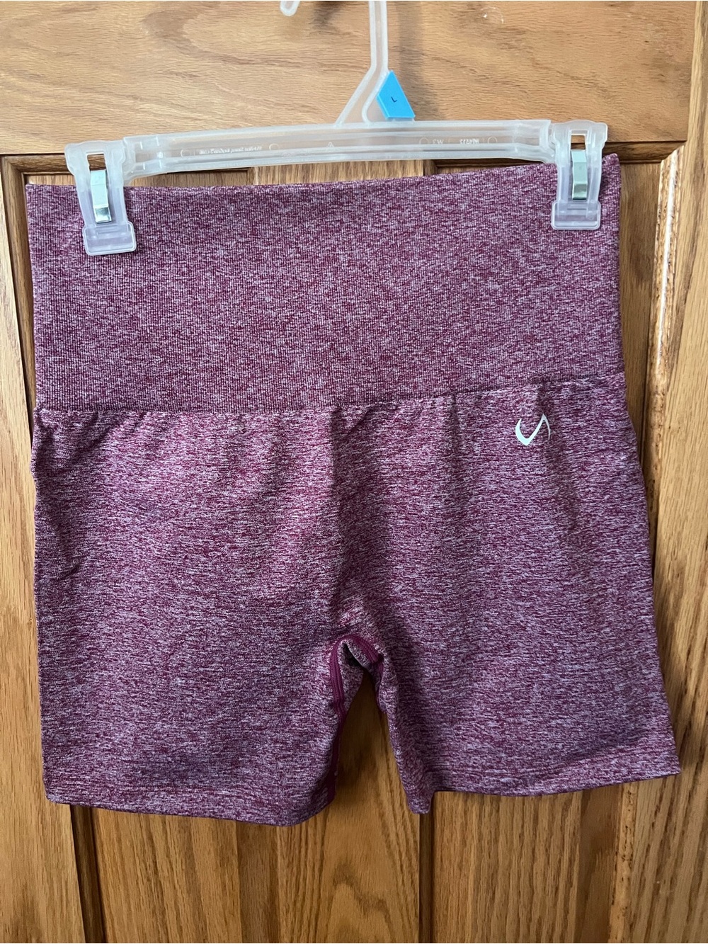 Large TLF Maroon Heather High-Waist Bike Shorts